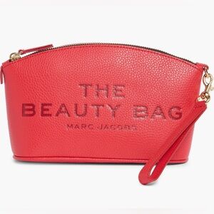 NIB. Marc Jacobs The Beauty Bag Leather Cosmetic Case, True Red, OS